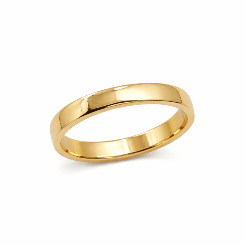 Klassisk slät och blank förlovningsring i 18k guld 