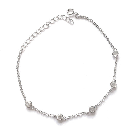 Sterling silver armband med kristaller