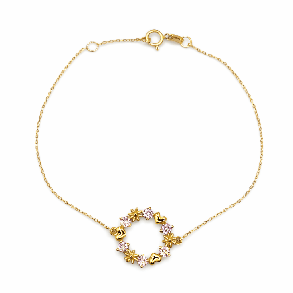 Armband krans och stenar 18k guld