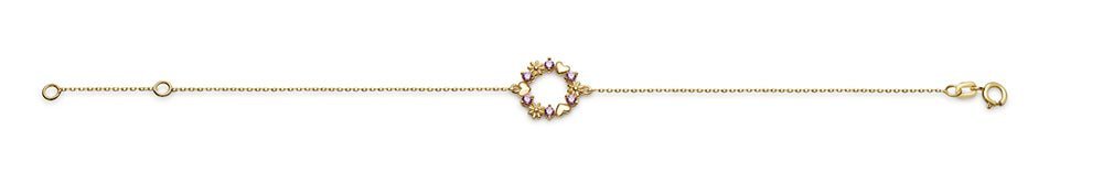 Armband i 18k guld med krans och stenar