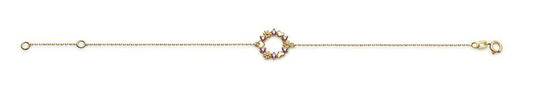 Armband i 18k guld med krans och stenar