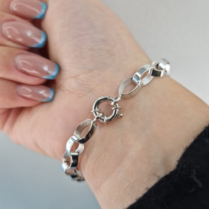 Armband ovala ringar - 18k Vitguld