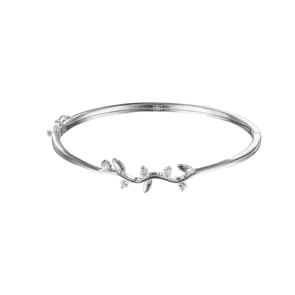 Armring stilrent med stenar i silver med kistlås