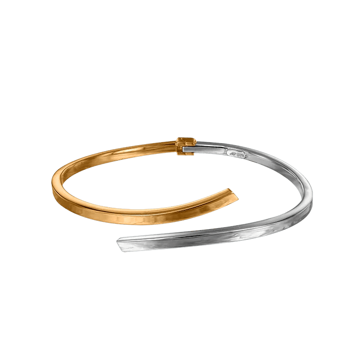 Vacker armring i tvåfärgat 18k guld