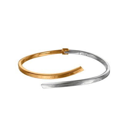 Vacker armring i tvåfärgat 18k guld