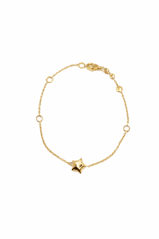 Barn armband stjärna & topas 18k guld