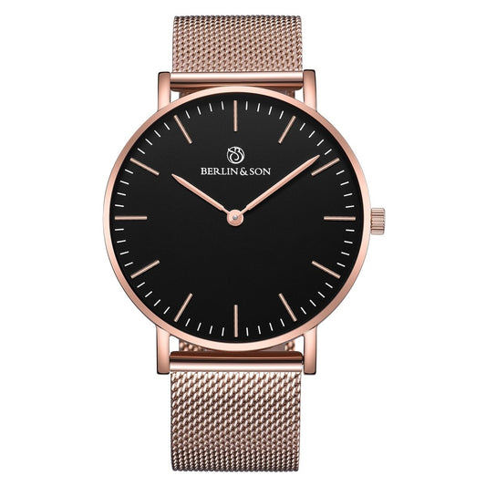 Rosé färgad klocka i rostfritt stål