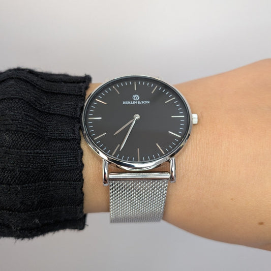Berlin & Son - Black & Silver Mesh 40mm