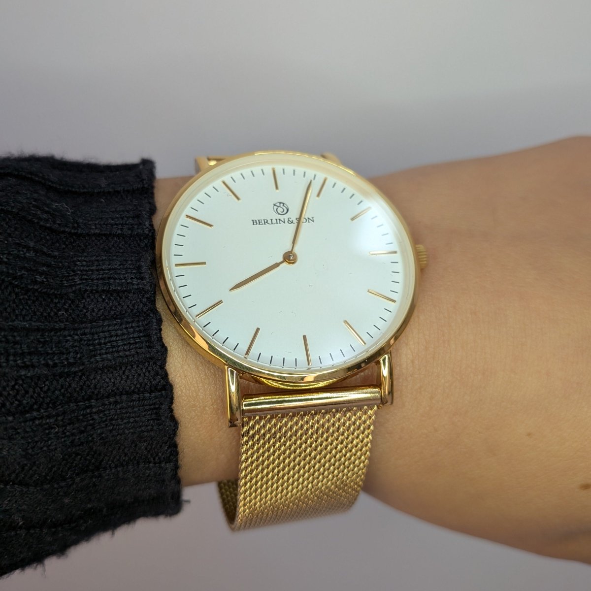 Berlin & Son - White & Gold Mesh 40mm