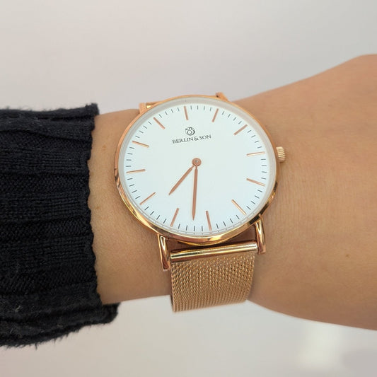 Berlin & Son - White & Rosé Mesh 40mm