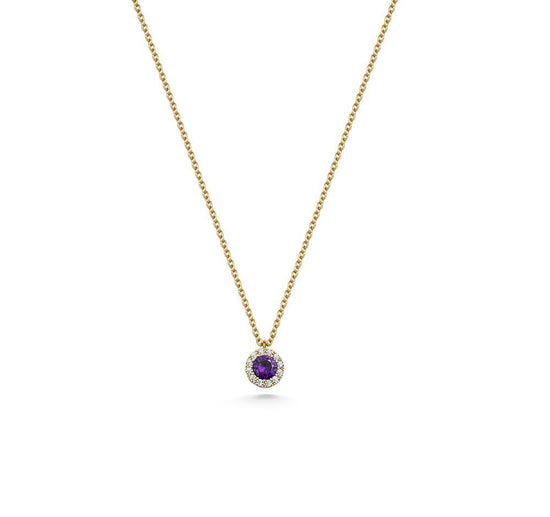 Carmose halsband med lila sten