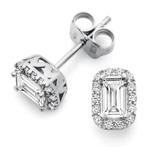 Örhängen carmose rektangel vitguld