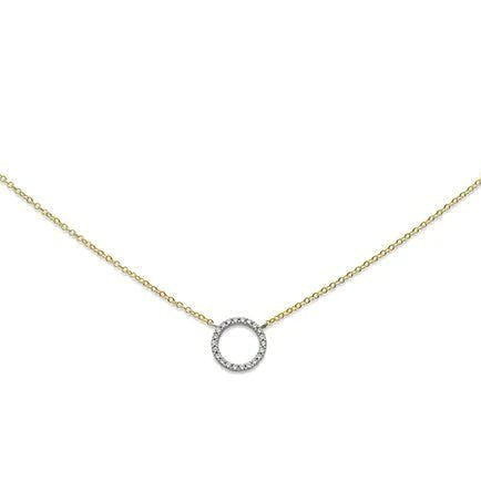 Collier ring med stenar, Två färgat guld