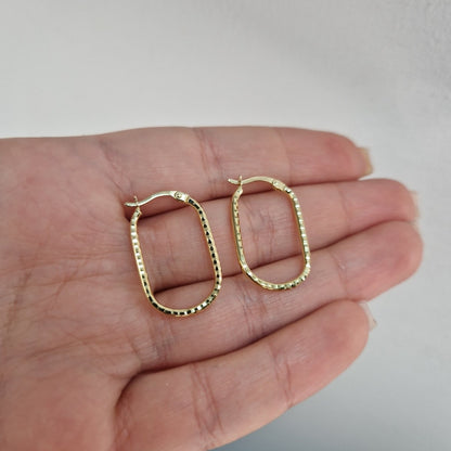 Creoler 18k guld ovala facetterade