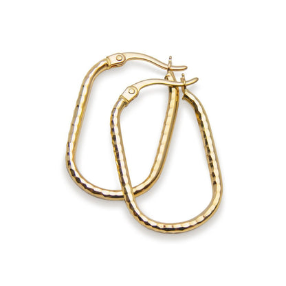 Creoler 18k guld ovala facetterade