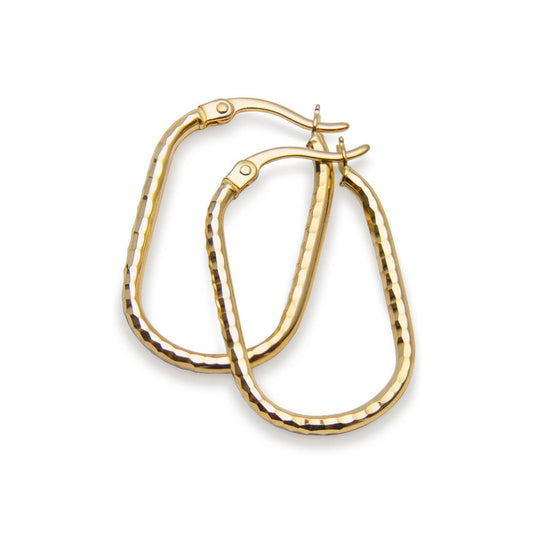 Creoler 18k guld ovala facetterade