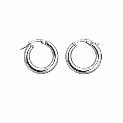 Creoler 18k vitguld runda - 15mm