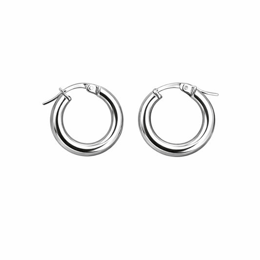 Creoler 18k vitguld runda - 15mm
