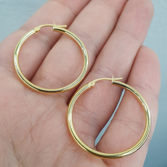 Stora creoler i 18k guld