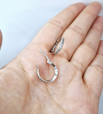 Creoler med stenar 18k vitguld