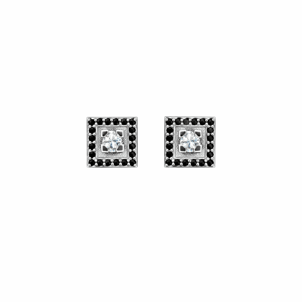 Diamant örhängen halo 18k vitguld