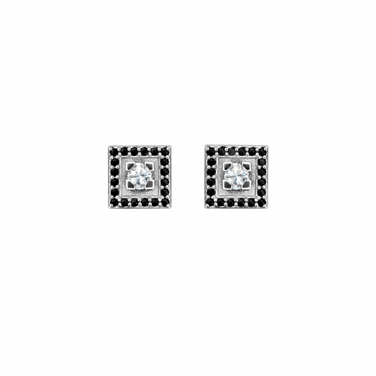 Diamant örhängen halo 18k vitguld