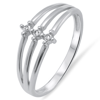 Snygg diamantring i 18k vitguld