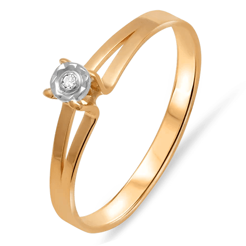 Diamantring med en diamant i 18k guld