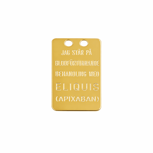 Eliquis bricka i förgyllt silver