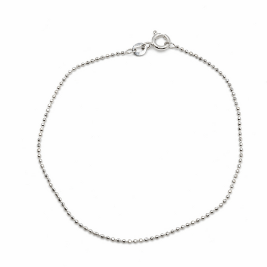 Facetterad kullänk armband i 18k vitguld