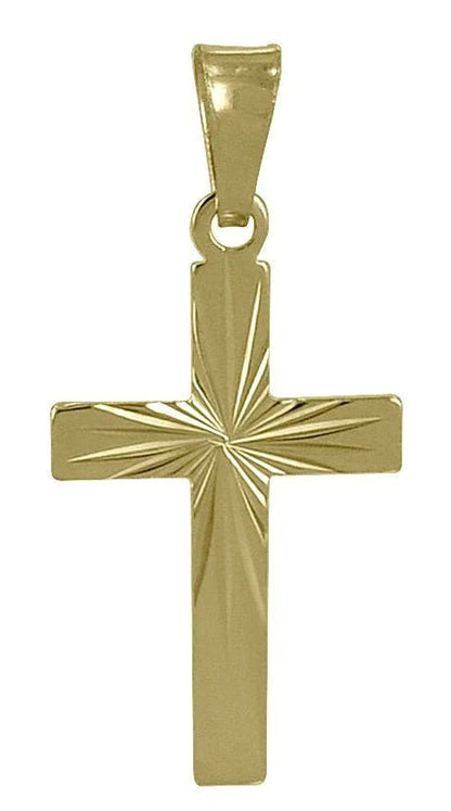 Kors 18k guld med facetterad design