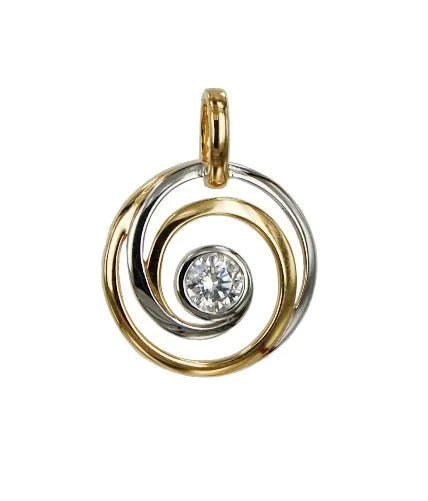 Fantazia hänge rött & vitt guld med sten