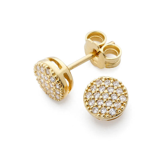 Fasta runda örhängen med stenar