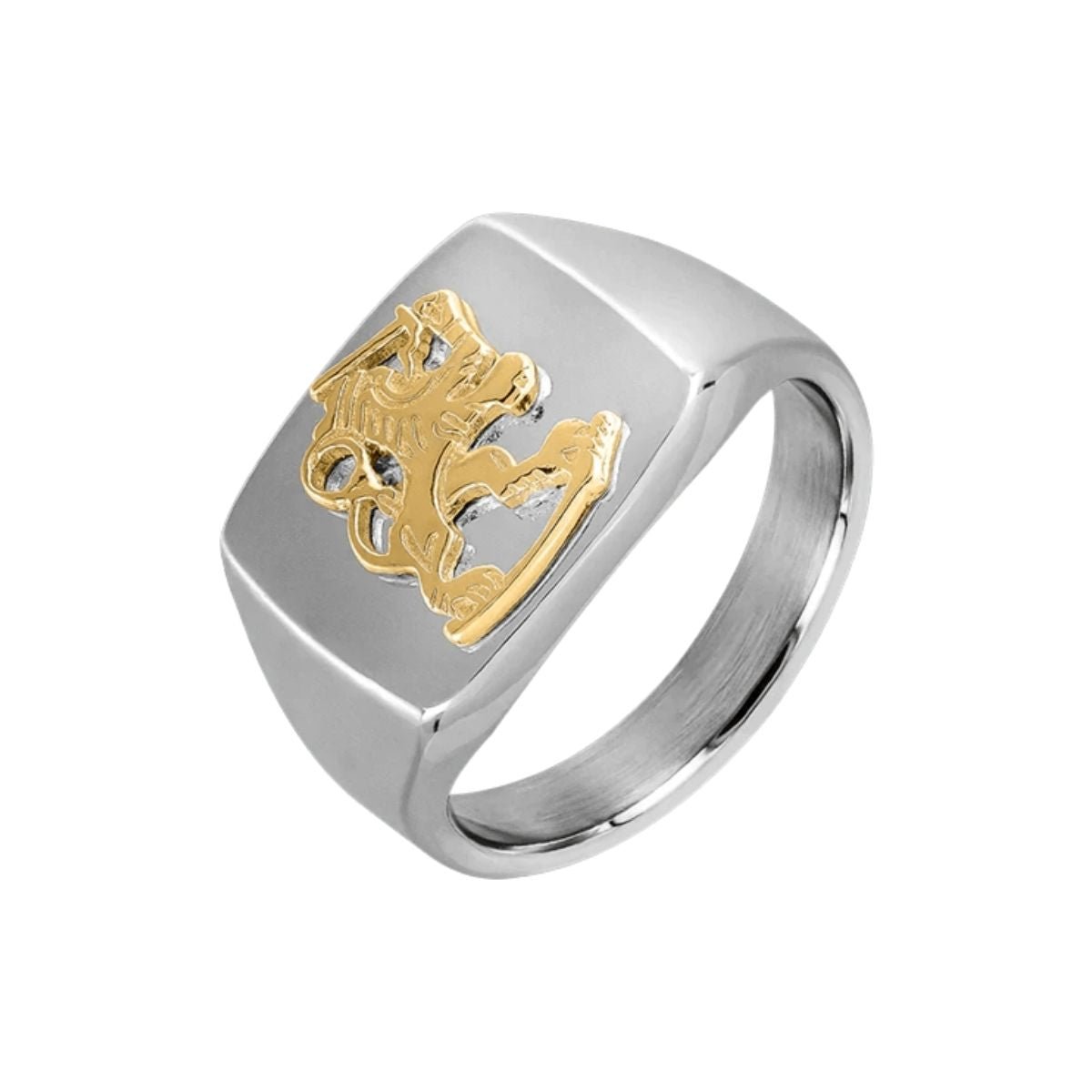 Finska lejon klackring silver & 18k guld