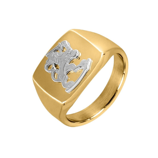 Finska Lejonet Klackring två färgat guld