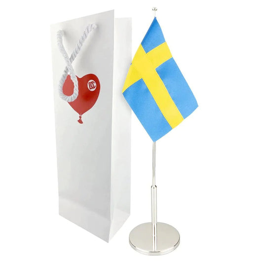 Flaggstång Sverige flagga i nysilver