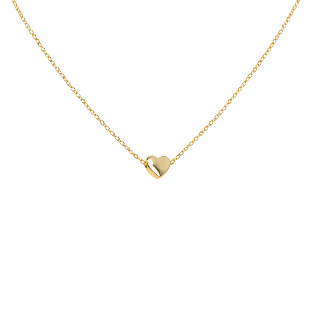 Förgyllt halsband med litet hjärta
