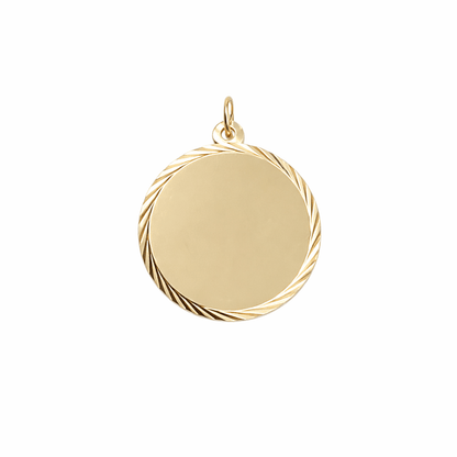 Gravyr bricka blank 18k guld 20mm