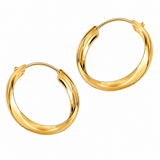 Guld 18k creoler 18mm, 3mm bred