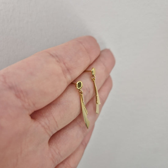 Örhängen blank & facettslipad 18k guld