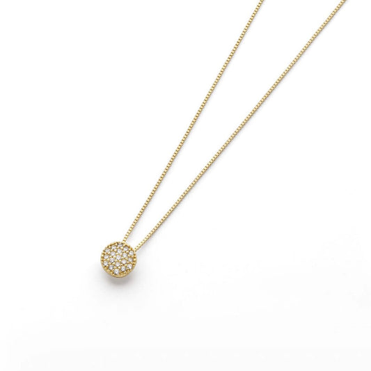 Halsband & hänge runt med kristaller 18k guld