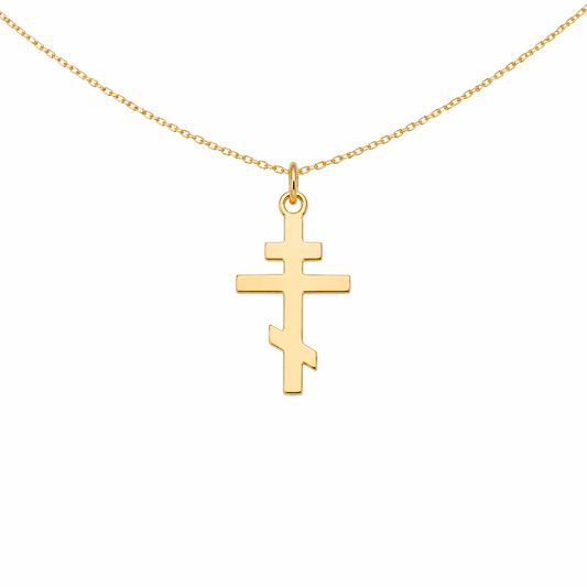 Halsband ortodoxt kors 18k förgyllt silver