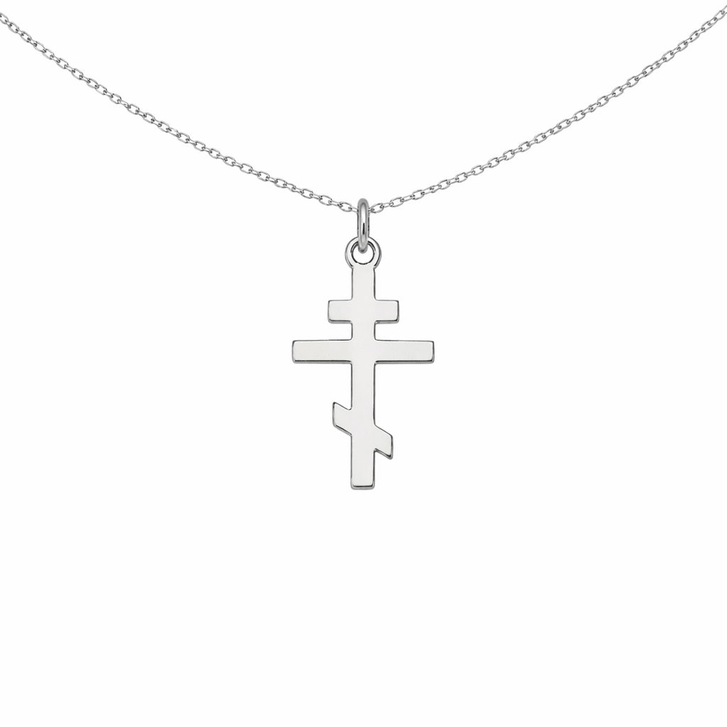 Ortodoxt kors halsband slät med kedja