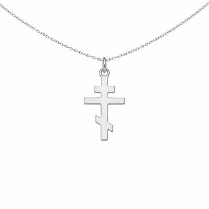 Ortodoxt kors halsband slät med kedja
