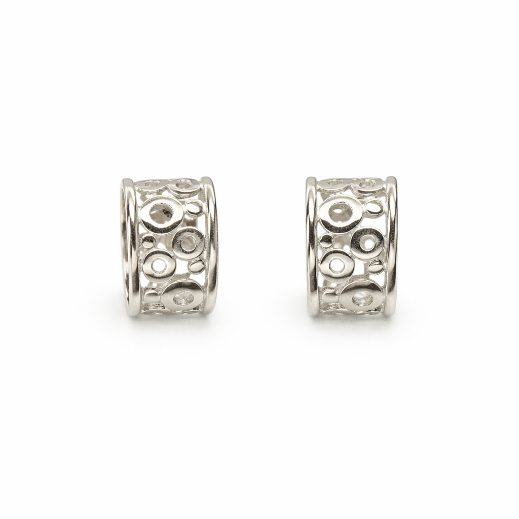 Halv creoler genombruten design sterling silver
