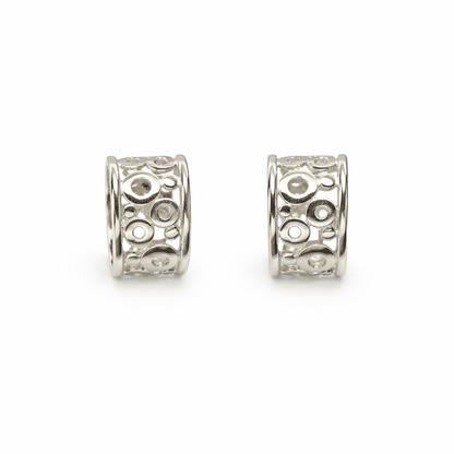 Halv creoler genombruten design sterling silver