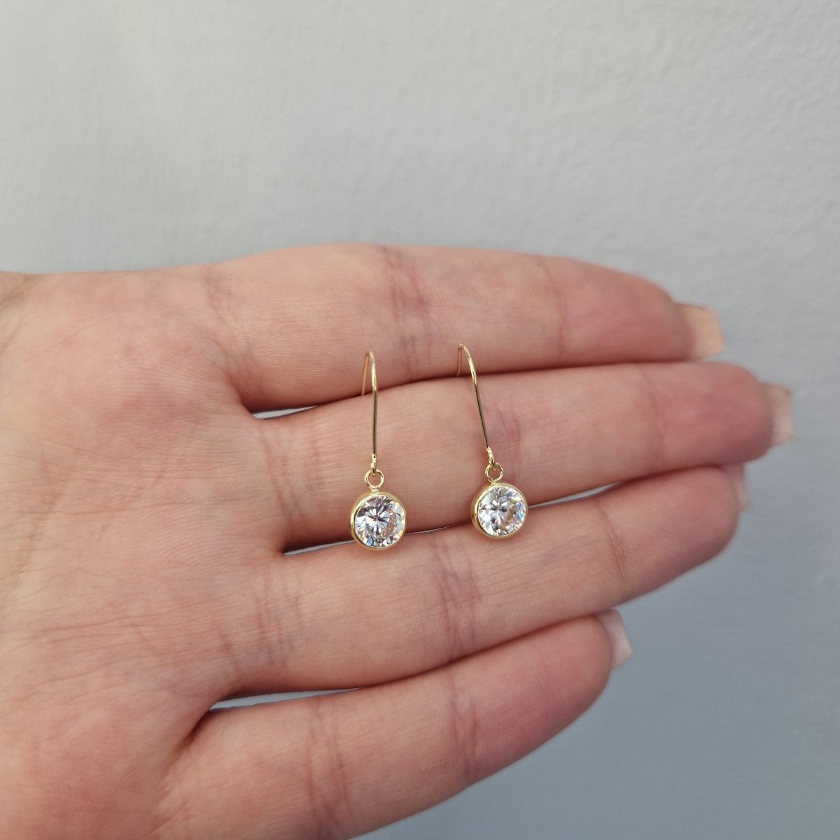 Hängande örhängen 18k guld med kristall