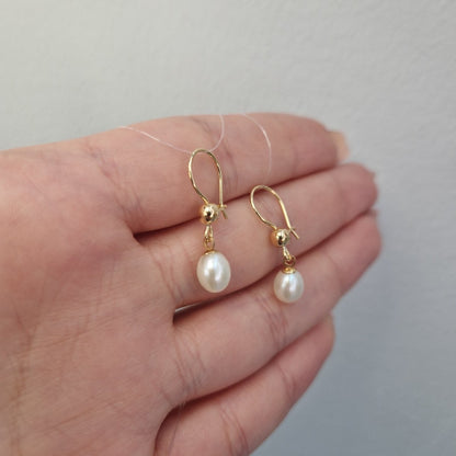 Hängande Pärlörhängen 18k guld