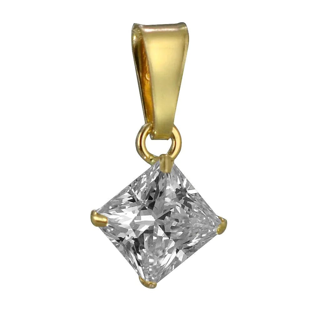 Guldhänge med fyrkantig Cubic Zirkonia