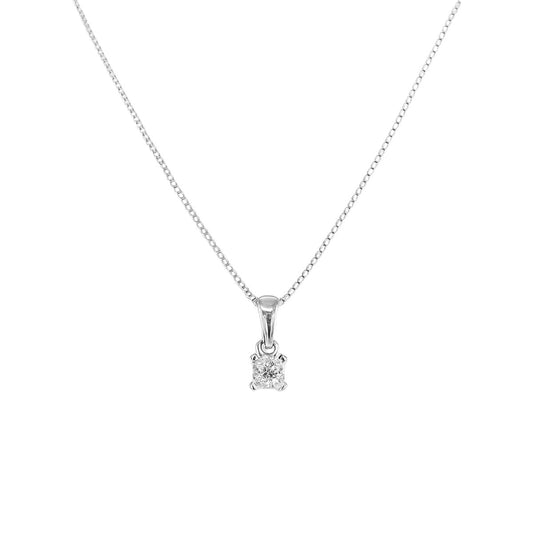 Hänge fyrkantig i 18k vitguld inklusive kedja